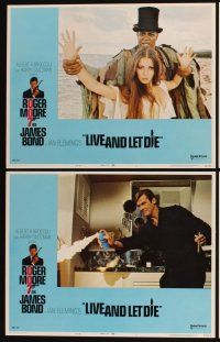 5h235 LIVE & LET DIE 8 west hemi LCs '73 Roger Moore as Bond, sexy Jane Seymour, Kotto, Holder!