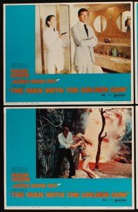 5h253 MAN WITH THE GOLDEN GUN 8 west hemi LCs '74 Roger Moore as Bond, Britt Ekland, Maud Adams!