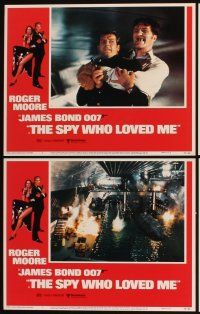 5h275 SPY WHO LOVED ME 8 LCs '77 Roger Moore as James Bond fighting Richard Kiel, Barbara Bach!