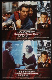 5h473 TOMORROW NEVER DIES 8 LCs '97 Pierce Brosnan as James Bond 007, Teri Hatcher, Yeoh!