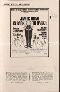 5h100 DR. NO/FROM RUSSIA WITH LOVE pressbook '65 Sean Connery is James Bond, danger & excitement!