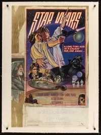 5j219 STAR WARS linen style D 30x40 1978 George Lucas classic, circus poster art by Struzan & White!