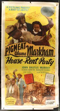 5j026 HOUSE-RENT PARTY linen 3sh '46 Dewey Pigmeat Alamo Markham, Toddy all-black comedy musical!