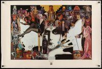 5j067 MOVIES linen commercial poster '75 cool Bob Peak art of stars, Gable, Harlow & more!