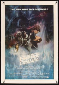 5j294 EMPIRE STRIKES BACK linen int'l 1sh '80 classic Gone With The Wind style art by Roger Kastel!