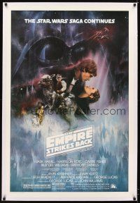 5j293 EMPIRE STRIKES BACK linen 1sh '80 classic Gone With The Wind style art by Roger Kastel!