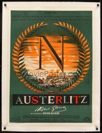 5j114 BATTLE OF AUSTERLITZ linen French 23x32 '60 Abel Gance's Austerlitz, about Napoleon Bonaparte
