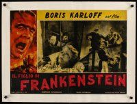 5j152 SON OF FRANKENSTEIN linen Italian photobusta R63 Boris Karloff, Bela Lugosi, Basil Rathbone