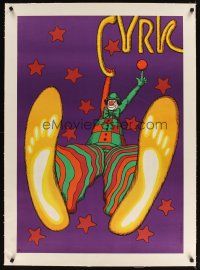 5j064 CYRK linen Polish 27x38 circus poster '75 great colorful Bohdan Bocianowski artwork!
