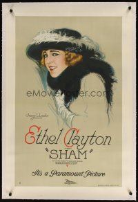 5j412 SHAM linen style B 1sh '21 beautiful stone litho of Ethel Clayton penniless after dad's death!