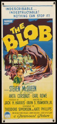 5k010 BLOB Aust daybill '58 art of the indescribable & indestructible monster, nothing can stop it!