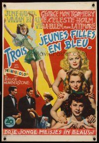 5k420 THREE LITTLE GIRLS IN BLUE 15x21 Belgian '46 sexy June Haver, Vivian Blaine & Vera-Ellen!