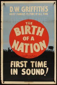 5k147 BIRTH OF A NATION Woolever Press 1sh R30 D.W. Griffith's post-war tale of the Ku Klux Klan!
