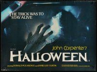 5k282 HALLOWEEN British quad '79 Carpenter classic, completely different image of girl attacked!