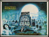 5k283 NIGHT OF THE LIVING DEAD British quad R80 George Romero classic, different art by Chantrell!