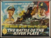 5k285 PURSUIT OF THE GRAF SPEE British quad '57 Powell & Pressburger's Battle of the River Plate!