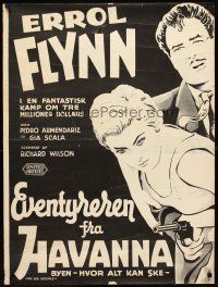 5k475 BIG BOODLE Danish '57 Errol Flynn in hell-hot Havana Cuba with sexy Rossana Rory!