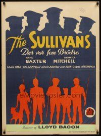 5k499 SULLIVANS Danish '45 Anne Baxter, Thomas Mitchell & five doomed brothers in World War II!