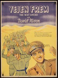 5k505 WAY AHEAD Danish '46 directed by Carol Reed, art of David Niven w/captives in WWII!