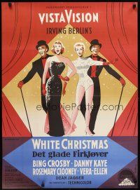 5k506 WHITE CHRISTMAS Danish '55 Bing Crosby, Danny Kaye, Clooney, Vera-Ellen, Stilling artwork!