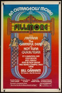 5k155 FILLMORE 1sh '72 Grateful Dead, Santana, rock & roll concert, cool Byrd art!