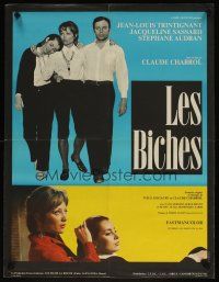 5k321 LES BICHES French 23x32 '79 Claude Chabrol directed, Trintignant, Jacqueline Sassard!