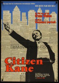 5k043 CITIZEN KANE 2-sided German '62 Orson Welles classic, rare first release, two cool images!