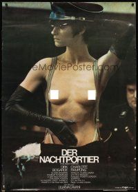 5k305 NIGHT PORTER German '75 Il Portiere di notte, close up of sexy topless Charlotte Rampling!