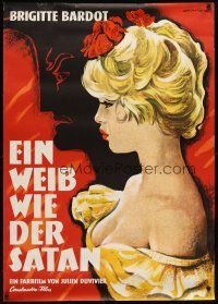 5k309 WOMAN LIKE SATAN German '59 La Femme et le Pantin, Ahrle art of sexiest Brigitte Bardot!