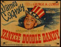 5k204 YANKEE DOODLE DANDY 1/2sh '42 close patriotic art of James Cagney as George M. Cohan!