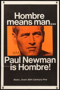 5k102 HOMBRE new art teaser 1sh '66 Paul Newman, Martin Ritt, Fredric March, it means man!