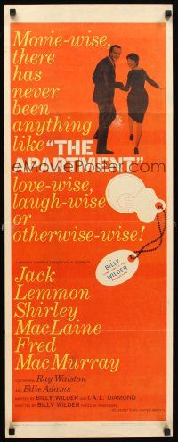 5k210 APARTMENT insert '60 directed by Billy Wilder, Jack Lemmon, Shirley MacLaine!