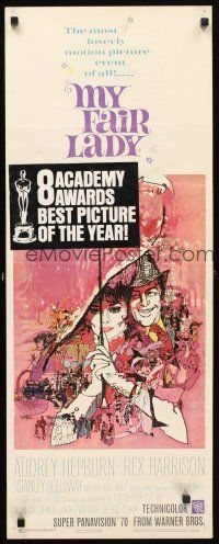 5k222 MY FAIR LADY insert '64 classic art of Audrey Hepburn & Rex Harrison by Bob Peak!