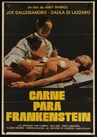 5k512 ANDY WARHOL'S FRANKENSTEIN South American poster '74 Paul Morrisey, Udo Kier with woman in lab