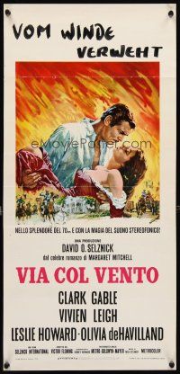 5k537 GONE WITH THE WIND Italian locandina R70s Clark Gable, Vivien Leigh, all-time classic!