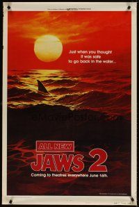 5k159 JAWS 2 style B teaser 1sh '78 just when you thought it was safe to go back in the water!