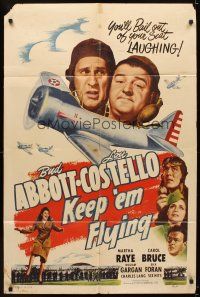 5k109 KEEP 'EM FLYING 1sh R49 Bud Abbott & Lou Costello in the United States Air Force!
