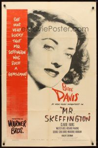 5k117 MR. SKEFFINGTON 1sh '44 Bette Davis, Rains, a woman is beautiful only when she is loved!