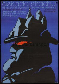 5k466 TEN DAYS' WONDER Polish 23x33 '73 Orson Welles, Claude Chabrol, cool Flisak artwork!