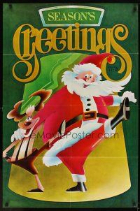5k127 SEASON'S GREETINGS '77-'78 1sh '77 wacky cartoon art of Santa Claus & reindeer dancing!