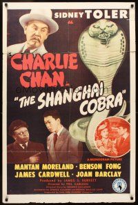 5k129 SHANGHAI COBRA 1sh '45 Sidney Toler as Charlie Chan, Mantan Moreland, Benson Fong