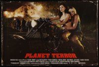 5k243 PLANET TERROR special 27x40 '07 sexy Rose McGowan & Marley Shelton on motorcycle!