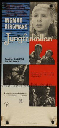 5k296 VIRGIN SPRING Swedish stolpe '60 Ingmar Bergman's Jungfrukallan, Max von Sydow, Valberg