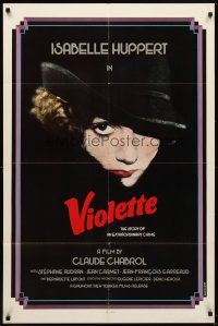 5k139 VIOLETTE 1sh '79 Claude Chabrol's Violette Noziere, cool art by Rosefelt!