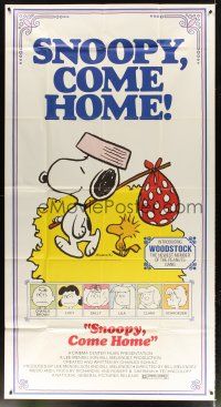 5m118 SNOOPY COME HOME 3sh '72 Peanuts, Charlie Brown, great Schulz art of Snoopy & Woodstock!
