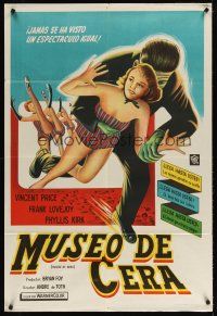 5m143 HOUSE OF WAX Argentinean '53 Vincent Price, artwork of monster kidnapping sexy girl!