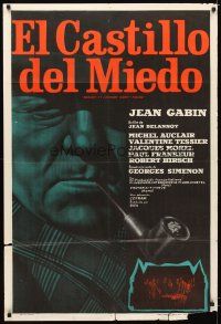 5m149 MAIGRET & THE ST. FIACRE CASE Argentinean '59 art of detective Jean Gabin w/pipe!