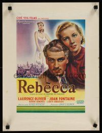 5m166 REBECCA Belgian R40s Alfred Hitchcock, different art of Laurence Olivier & Joan Fontaine!