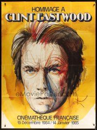 5m087 HOMMAGE A CLINT EASTWOOD French 1p '84 wonderful headshot artwork of the man himself!
