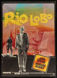 5m097 RIO LOBO French 1p '71 Howard Hawks, John Wayne, great cowboy image by Ferracci!